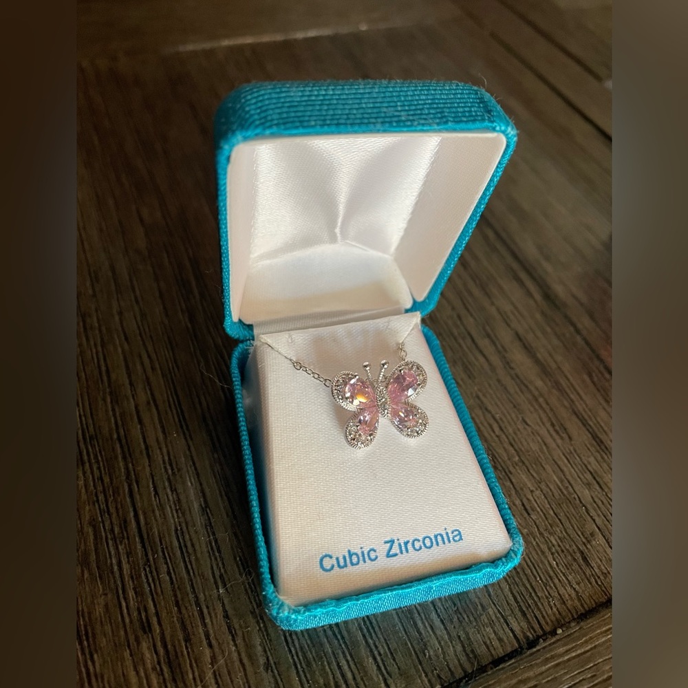 Pink Butterfly Necklace